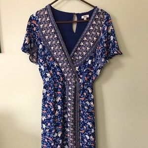 Long open front romper dress
